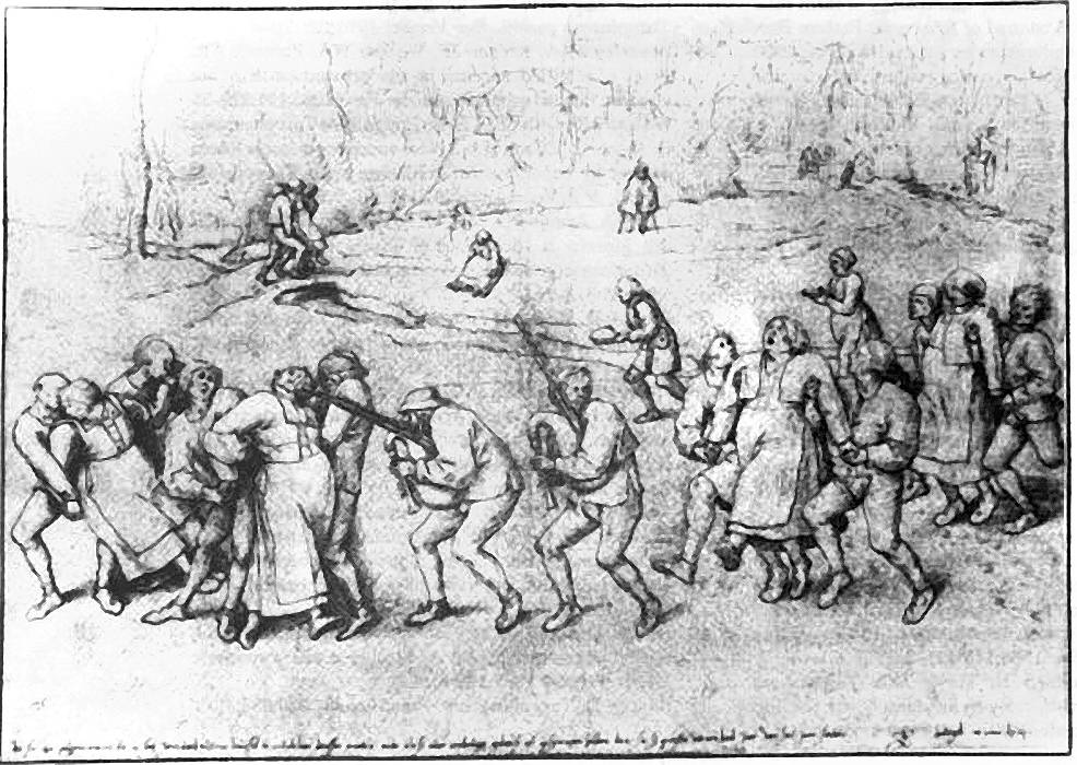 Pictured is the annual procession of epileptics (but what may have actually have been a menstrual disorder) to St. John's Church in Molenbeek (near Brussels).
